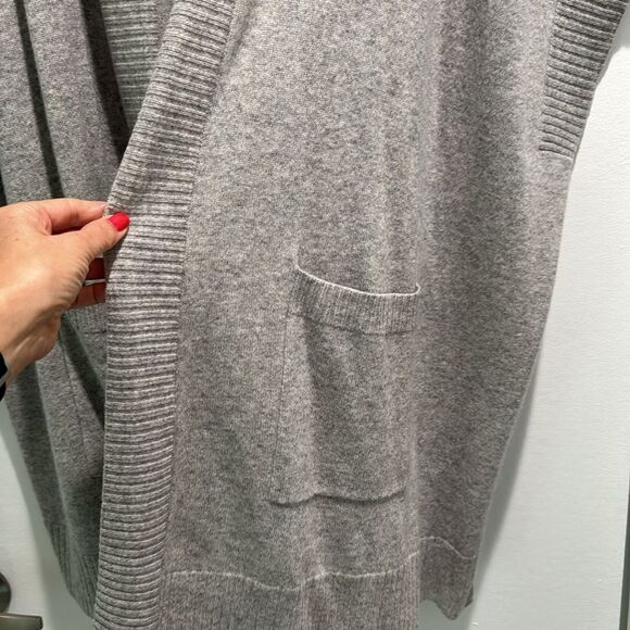 Charter Club Women 100% Cashmere Large Grey Long Cardigan Sweater Oversized - Picture 5 of 5